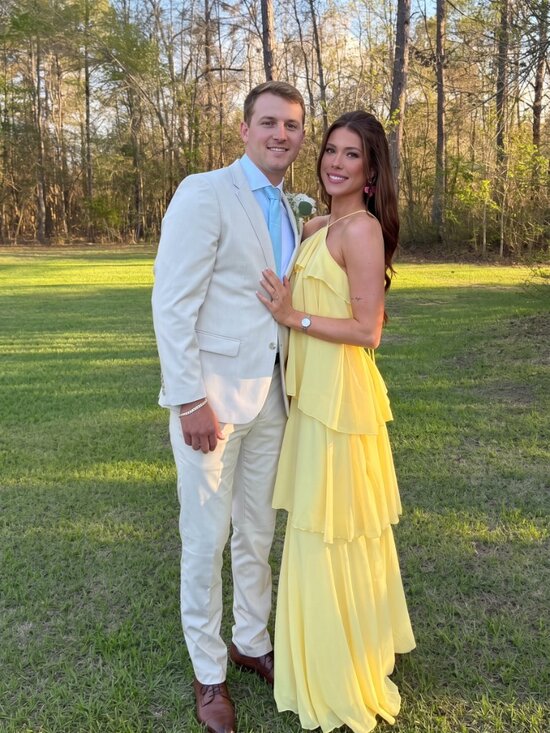 Dresses & Skirts - Women's Yellow Halter Tiered Chiffon Maxi Dress Wedding Guest Formal Party Gown